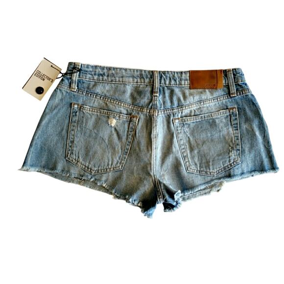 Joe's Jeans Collector's Edition A-Line Shorts Blue Fade Distress Cut Off 30 New - Picture 2 of 8